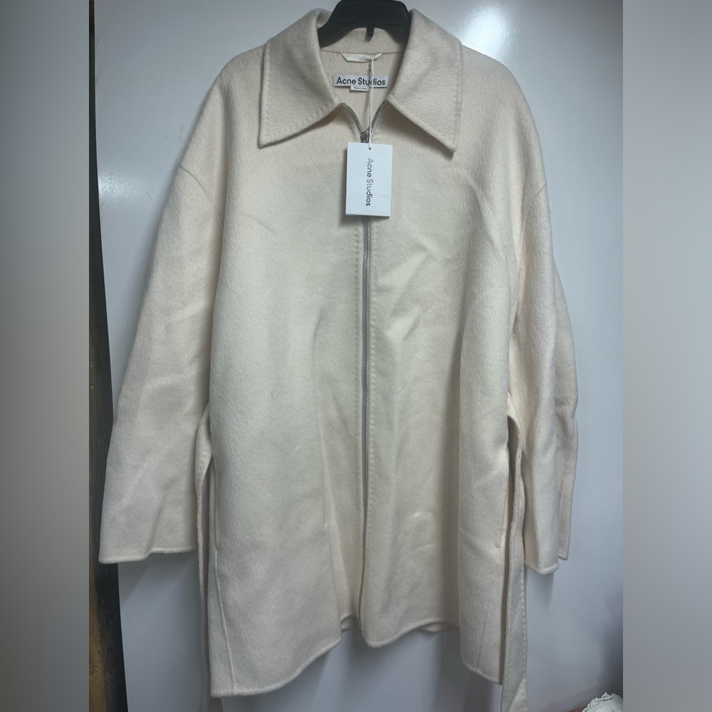 NEW NWT Acne Studios oversized single-breasted wool coat ecru/off-white size 42